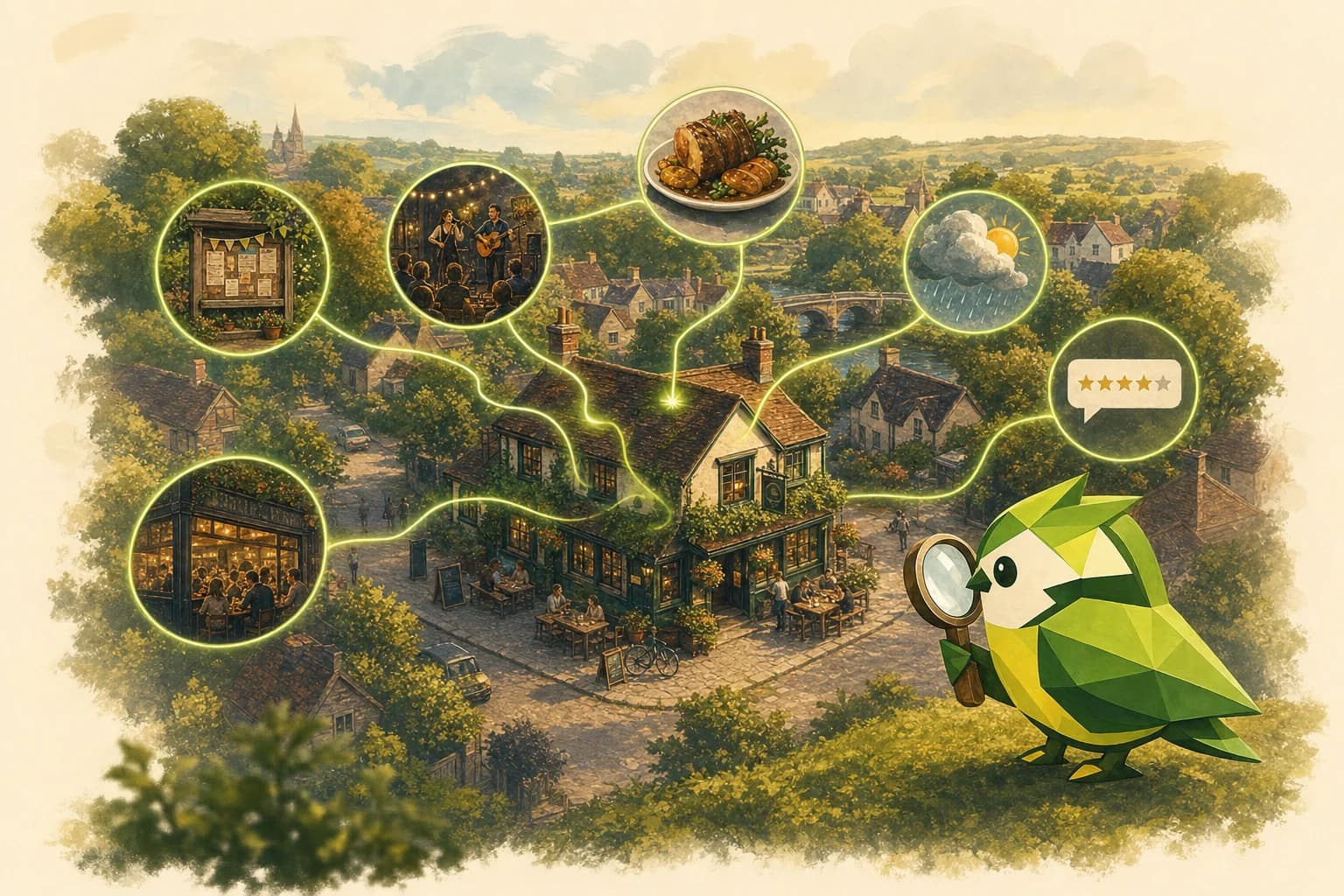 Pip finding useful local ideas for a pub or restaurant