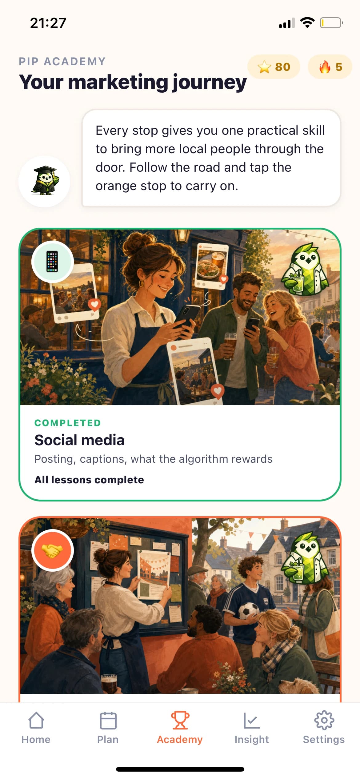 The Pip Academy marketing journey with practical social media and community lessons